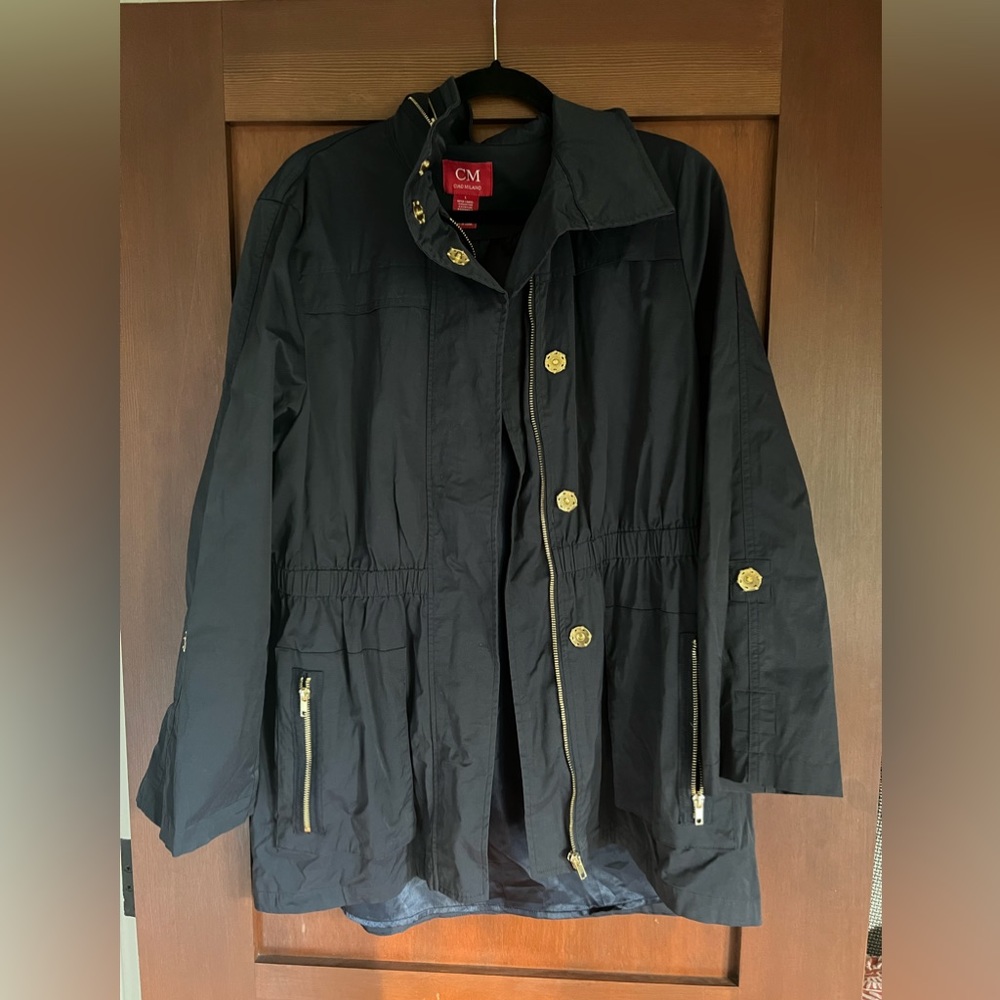 Navy Rain Jacket with optional hood